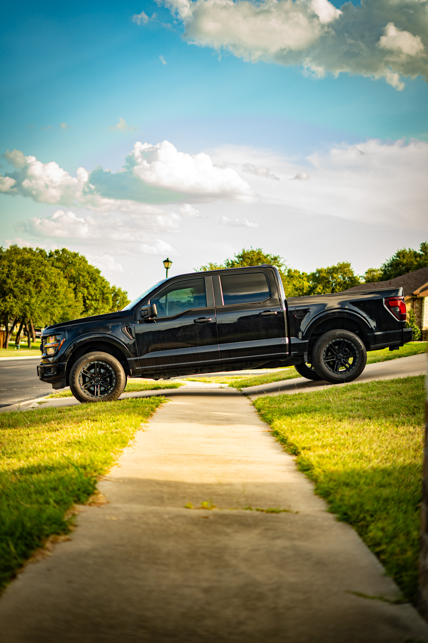 Dark window tint on black Ford F-150 — full truck tint, Chroma Auto Lab