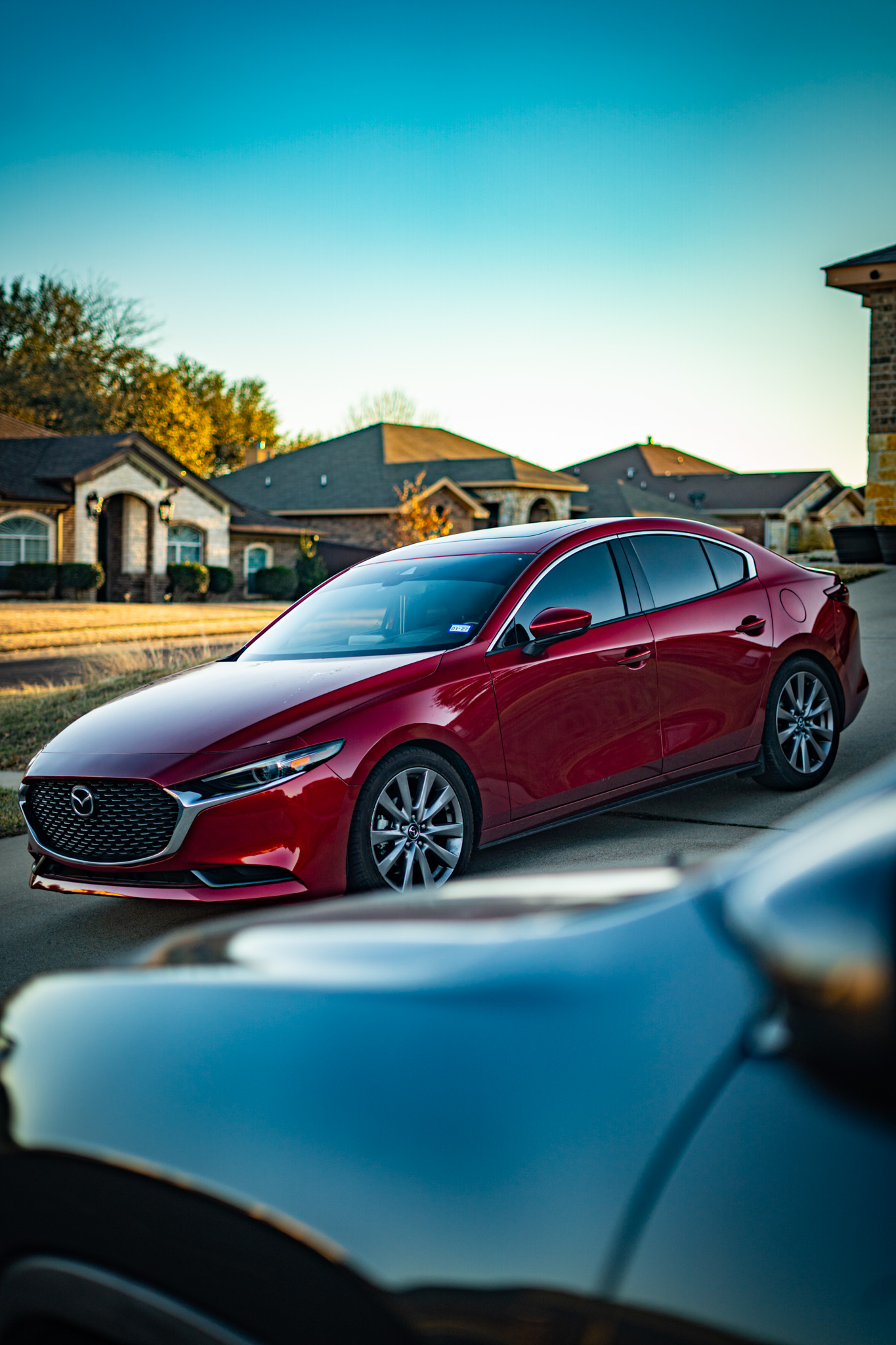 Window tint close-up showing clean edge cut on rear window